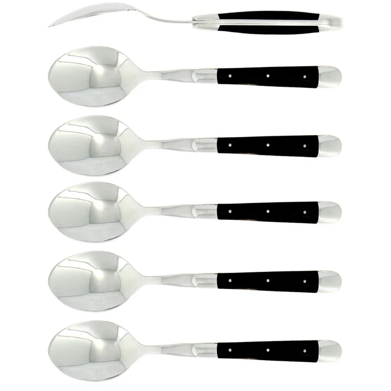 Forge de Laguiole Tradition set 6 soup spoons with acrylic handle