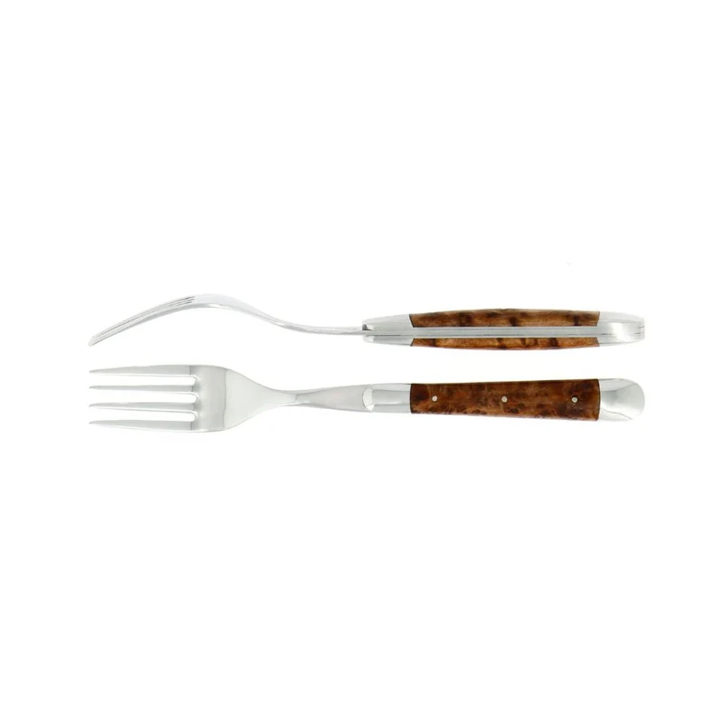 Forge de Laguiole Tradition table forks set with Thuya handle