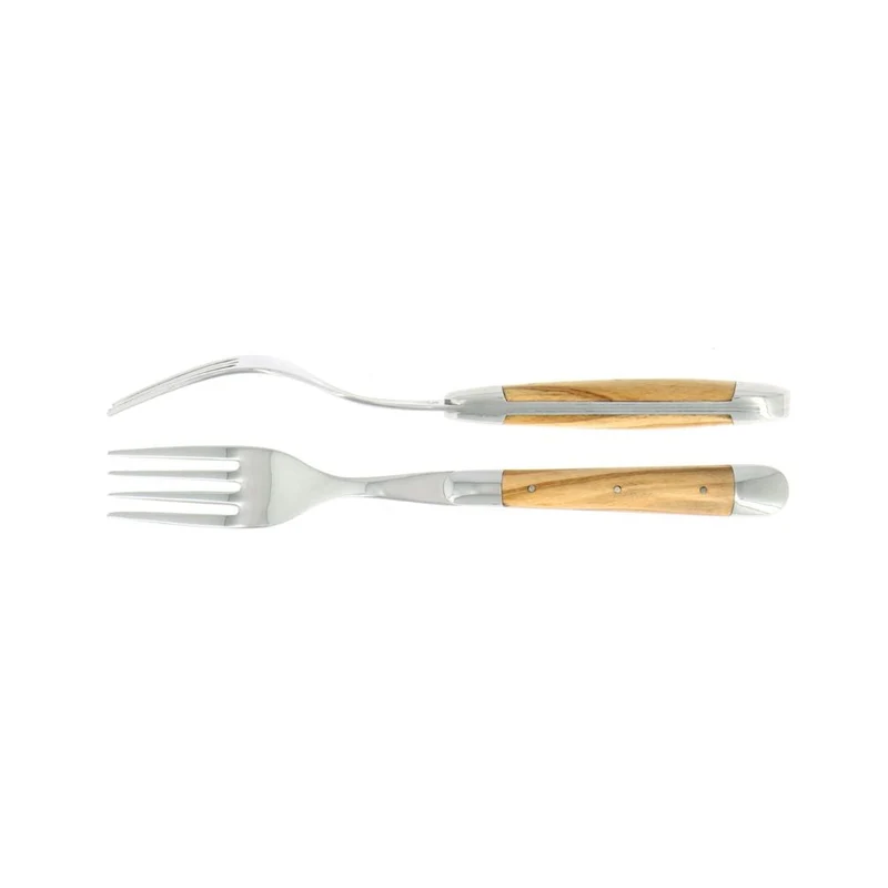 Forge de Laguiole Tradition table forks set with olive wood handle