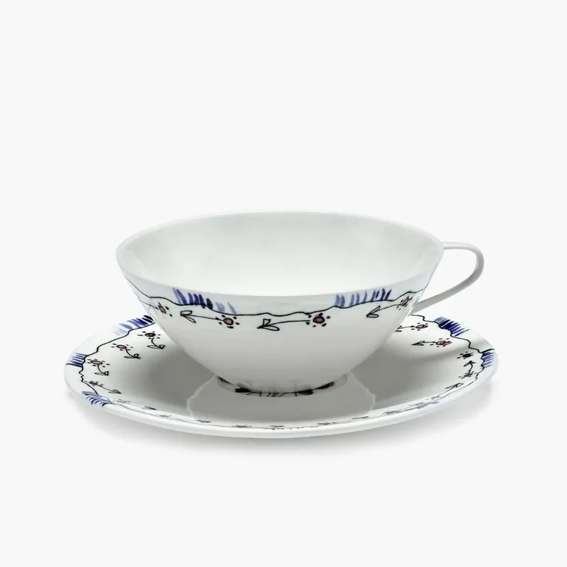 Marni by Serax Midnight Flowers tea cup with saucer