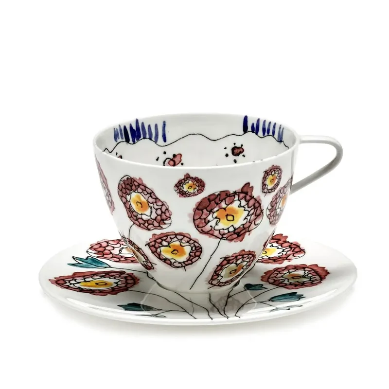 Marni by Serax Midnight Flowers cappuccino cup with saucer