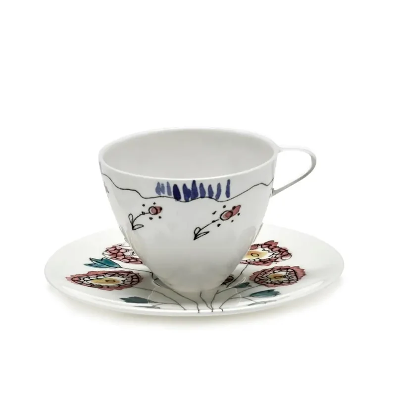 Marni by Serax Midnight Flowers coffee cup high with saucer