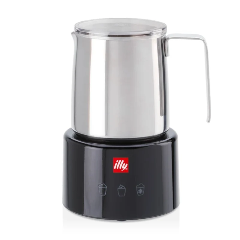 Illy Milk Frother - electric milk frother black/steel