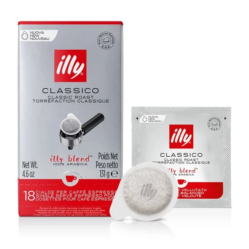 Illy set 12 packs E.S.E. pods coffee classic roast 18 pz.