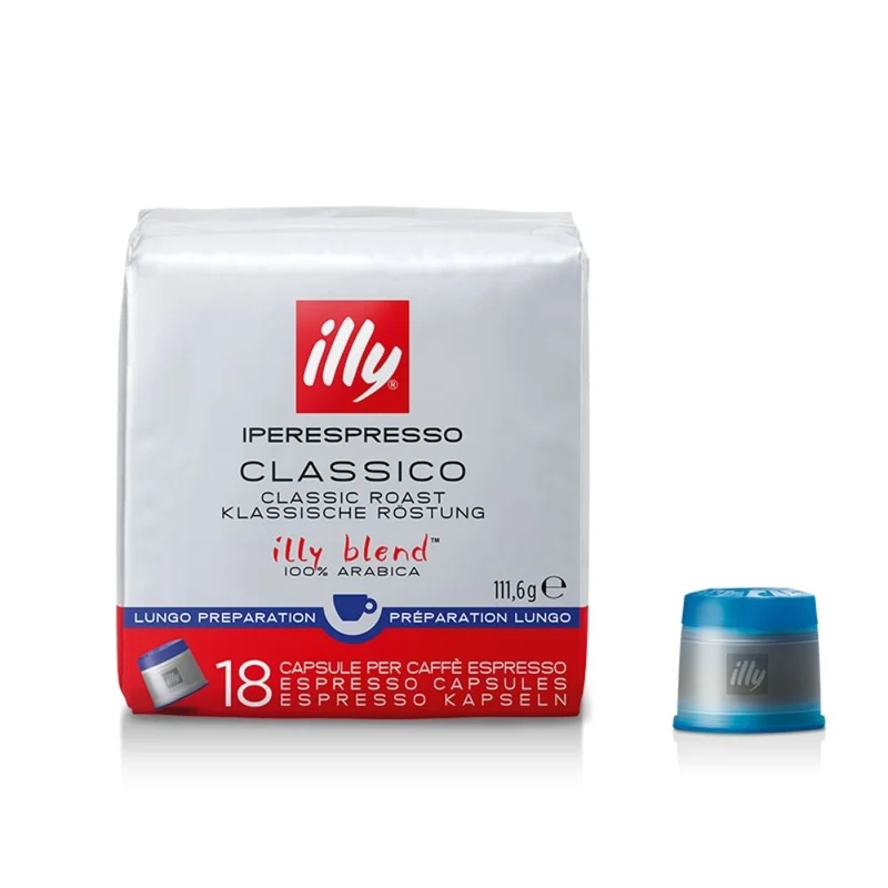 Illy set 6 packs iperespresso capsules coffee long classic roast 18 pz.