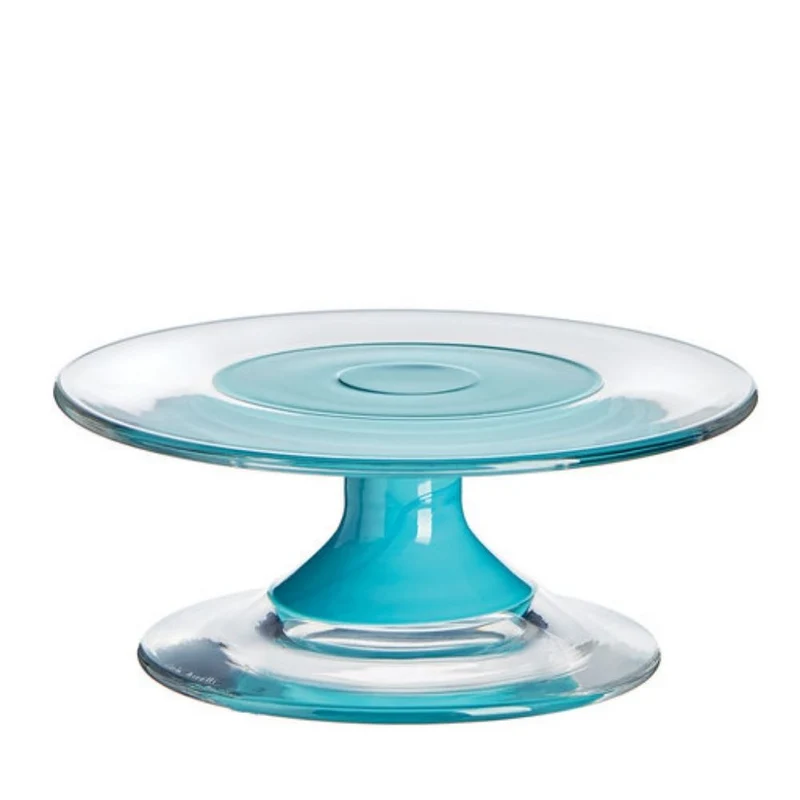 Carlo Moretti Madeleine 594 cake stand light blue in Murano glass