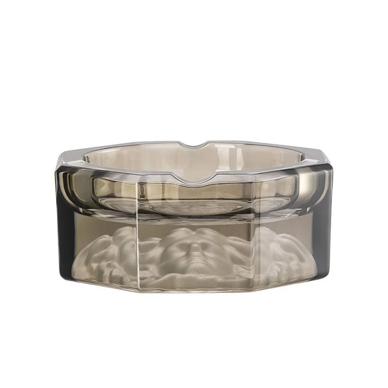 Versace meets Rosenthal Medusa Crystal Lumiere Haze ashtray diam. 16 cm