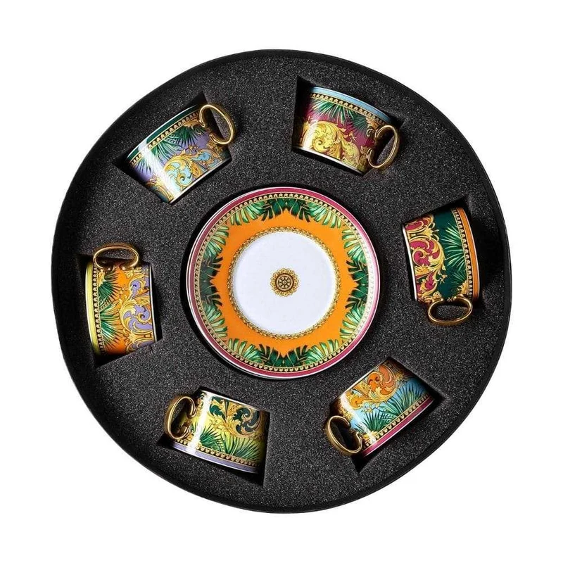 Versace meets Rosenthal Jungle Animalier set with 6 tea c/s
