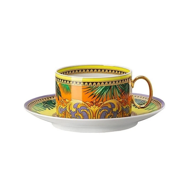 Versace meets Rosenthal Jungle Animalier Yellow cup & saucer low