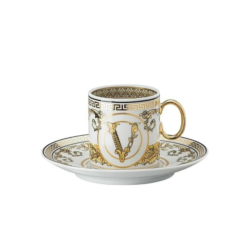 Versace meets Rosenthal Virtus Gala White espresso cup & saucer