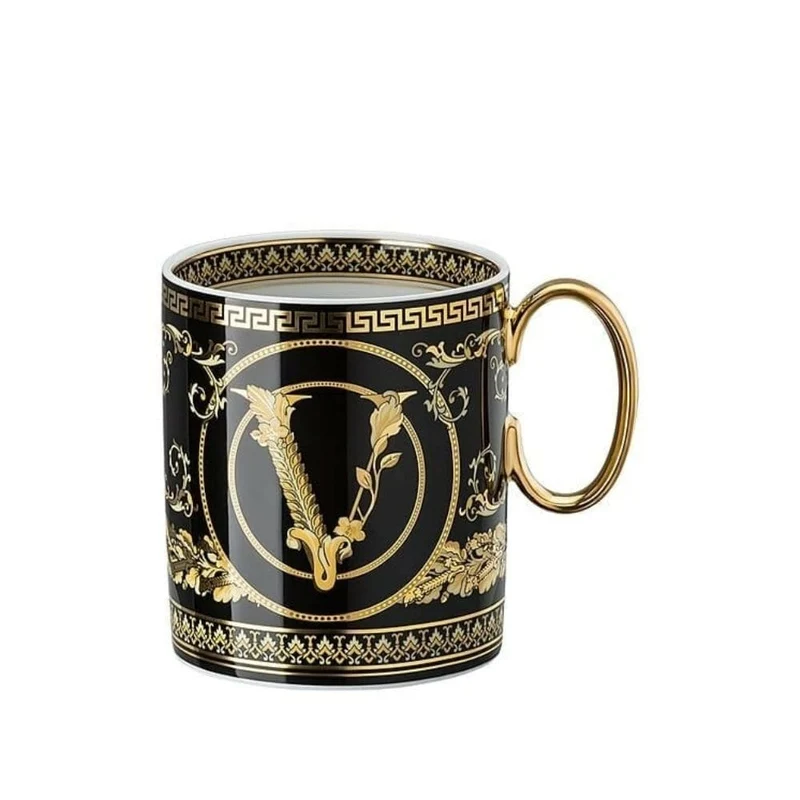 Versace meets Rosenthal Virtus Gala Black mug with handle