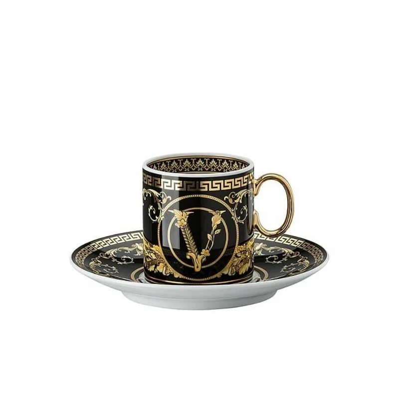 Versace meets Rosenthal Virtus Gala Black espresso cup & saucer