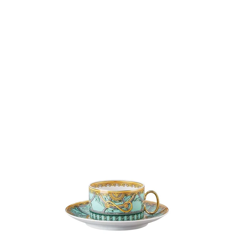 Versace meets Rosenthal La scala del Palazzo Tea cup and saucer green
