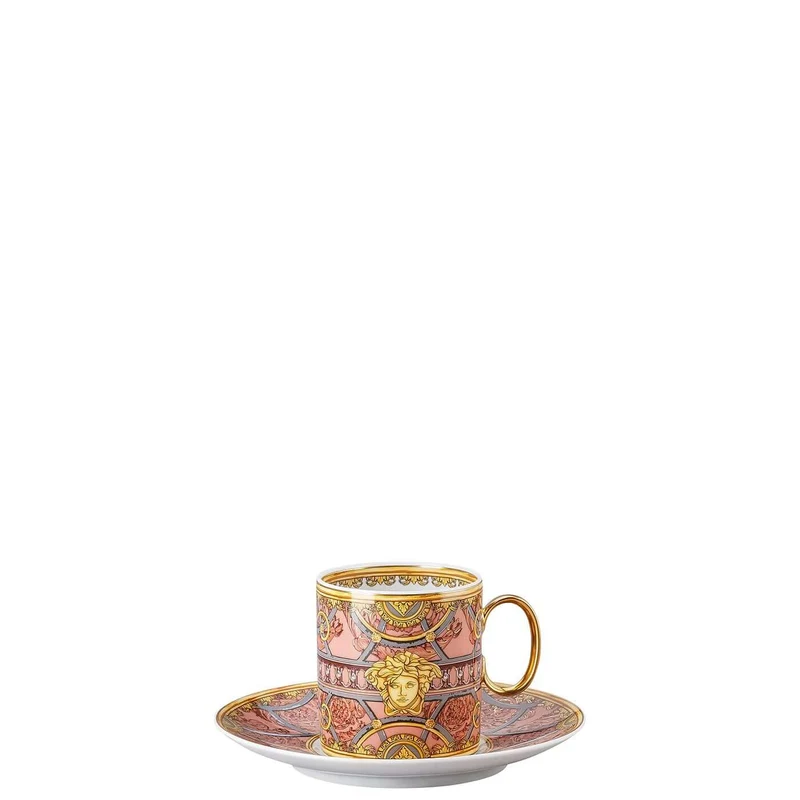 Versace meets Rosenthal La scala del Palazzo High coffee cup and saucer pink