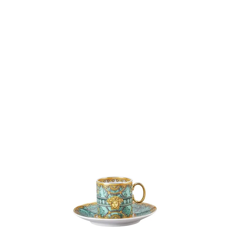 Versace meets Rosenthal La scala del Palazzo Coffee cup and saucer green