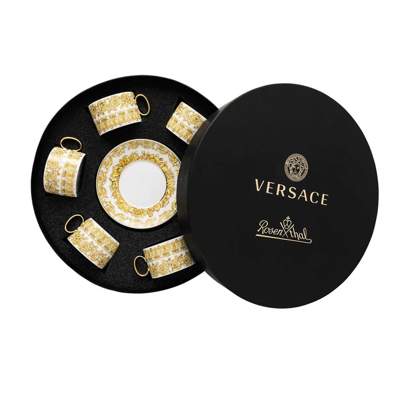 Versace meets Rosenthal Medusa Rhapsody set 6 Tea cups and saucers