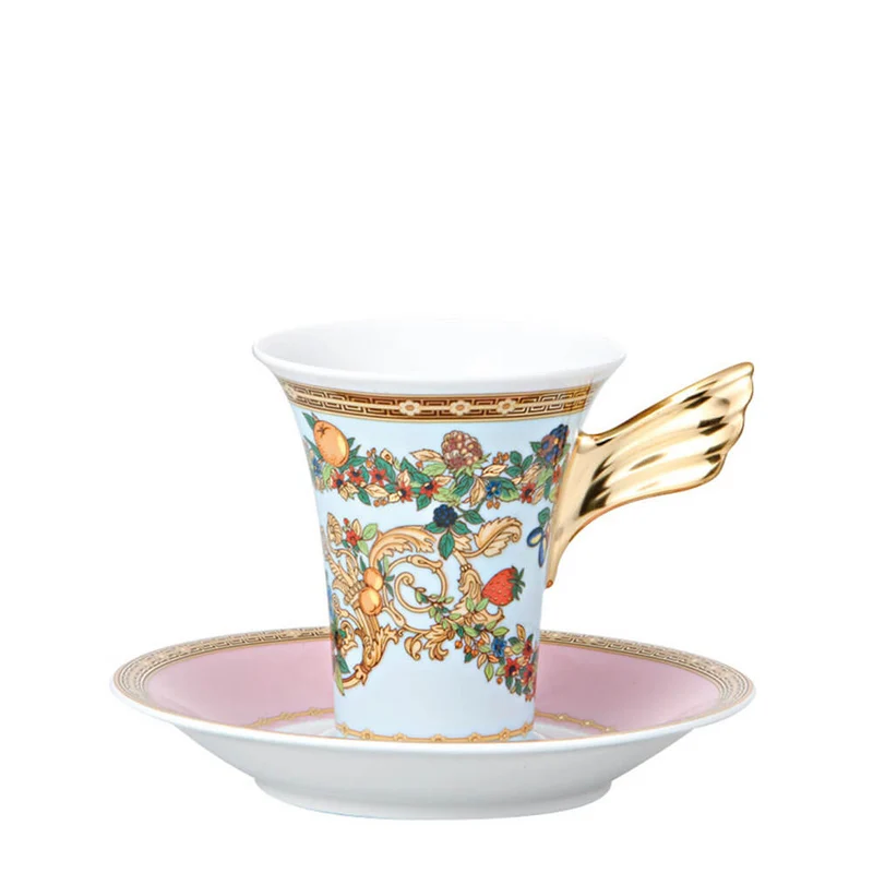 Versace meets Rosenthal Le Jardin de Versace High coffee cup and saucer