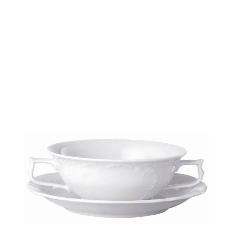 Rosenthal Sanssouci creamsoup cup and saucer - white porcelain