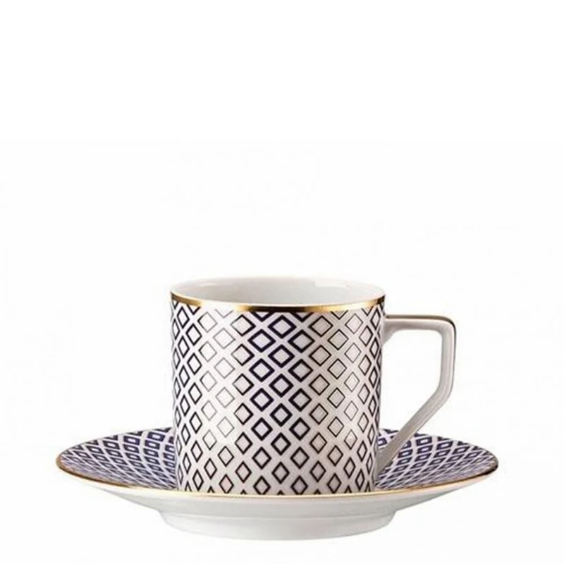 Rosenthal Francis Carreau Bleu espresso cup and saucer tall