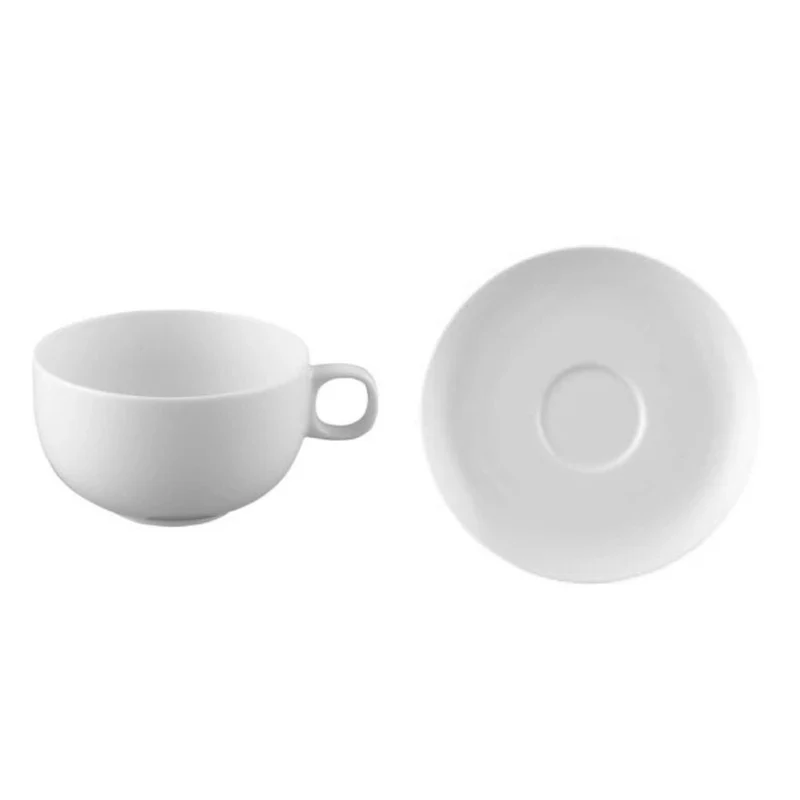 Rosenthal Moon tea cup and saucer low - white porcelain