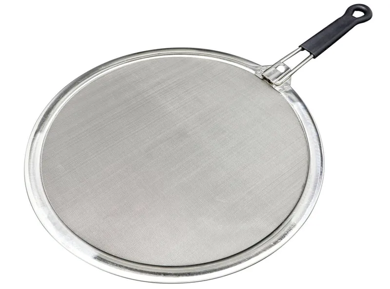 GSD Spritzschutz Edelstahl mit einklappbarem Griff - für Bratpfannen & Wok 30 cm