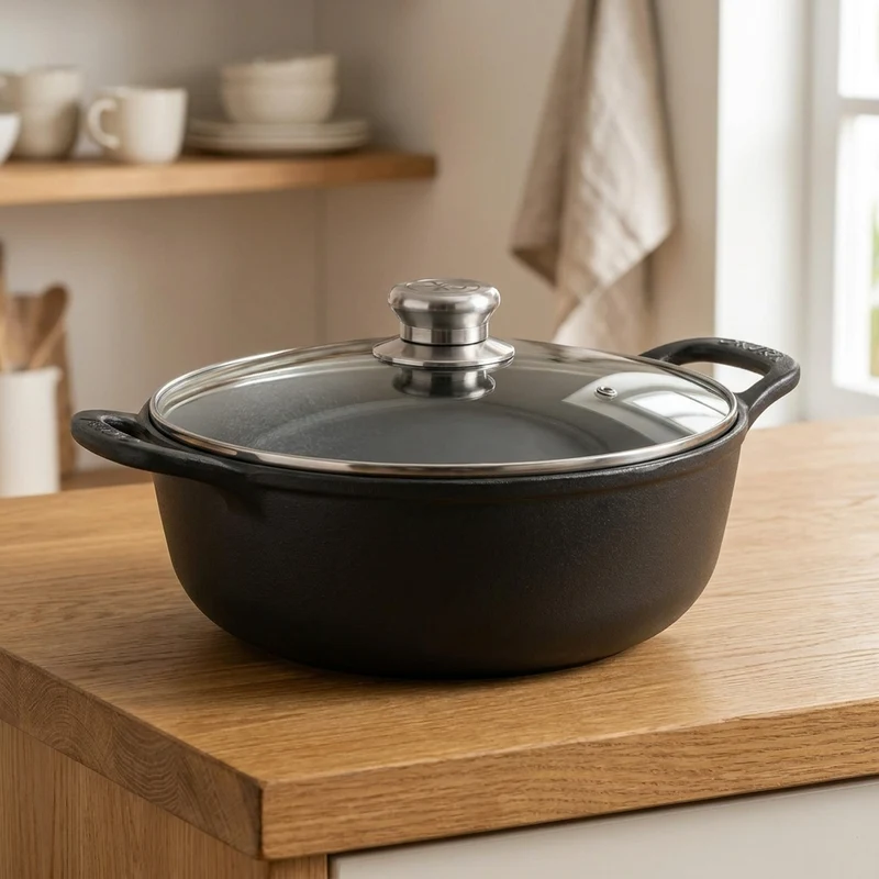 COOKELLE – Casserole Pan with Glass Lid for Convenient Home Cooking