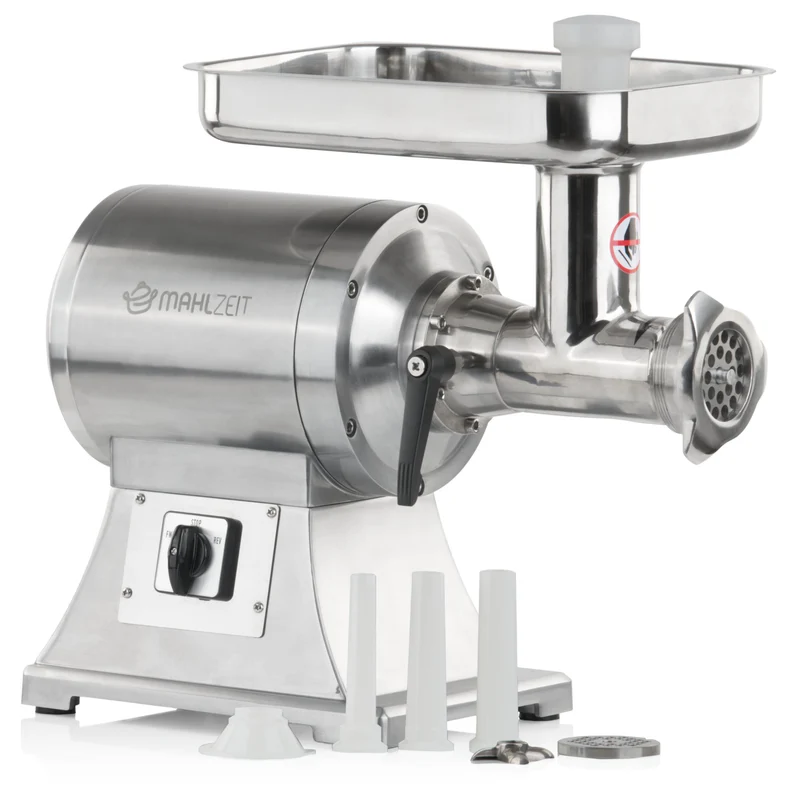 Fleischwolf, elektrisch, Edelstahl, 450W 75kg/h, inkl. Wurstfülleraufsätzen