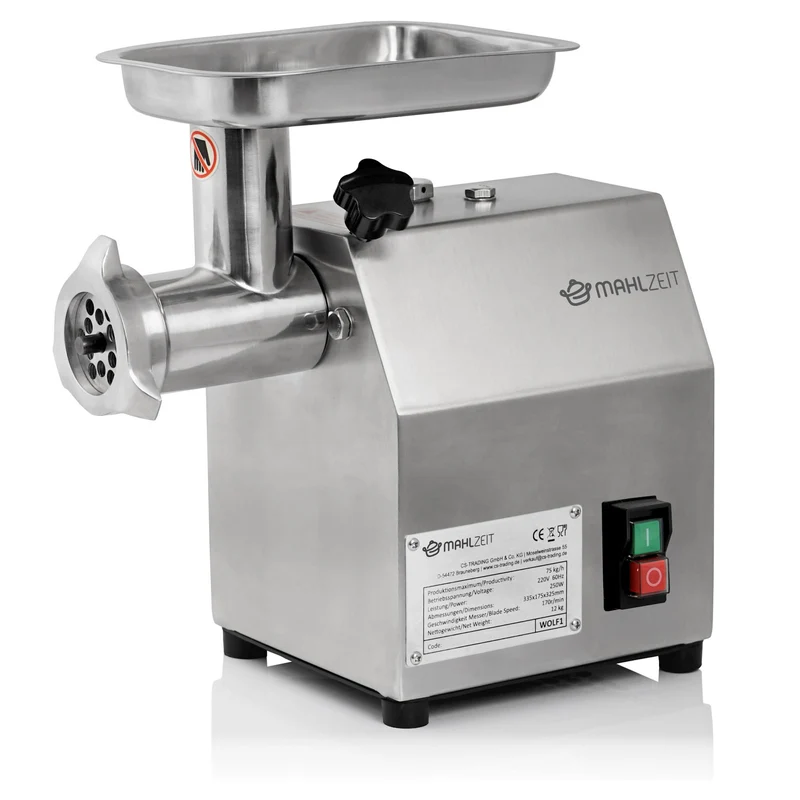 Fleischwolf, elektrisch, Edelstahl, 250W - 75kg/h