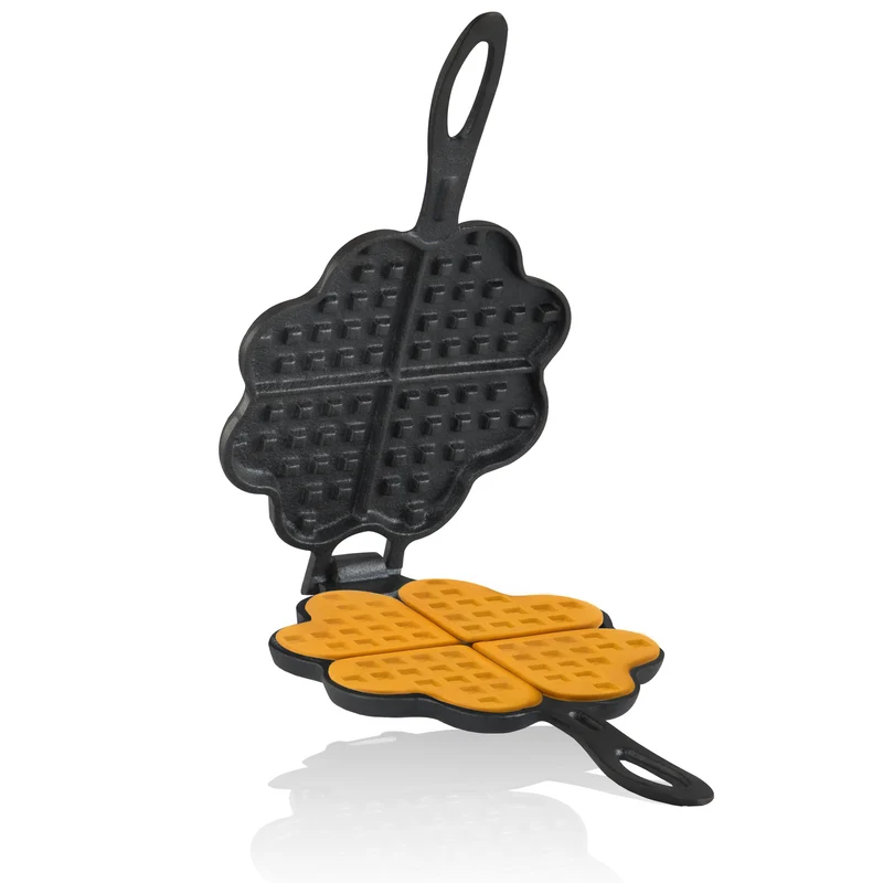Waffeleisen in Herzform, Gusseisen, Doppelform