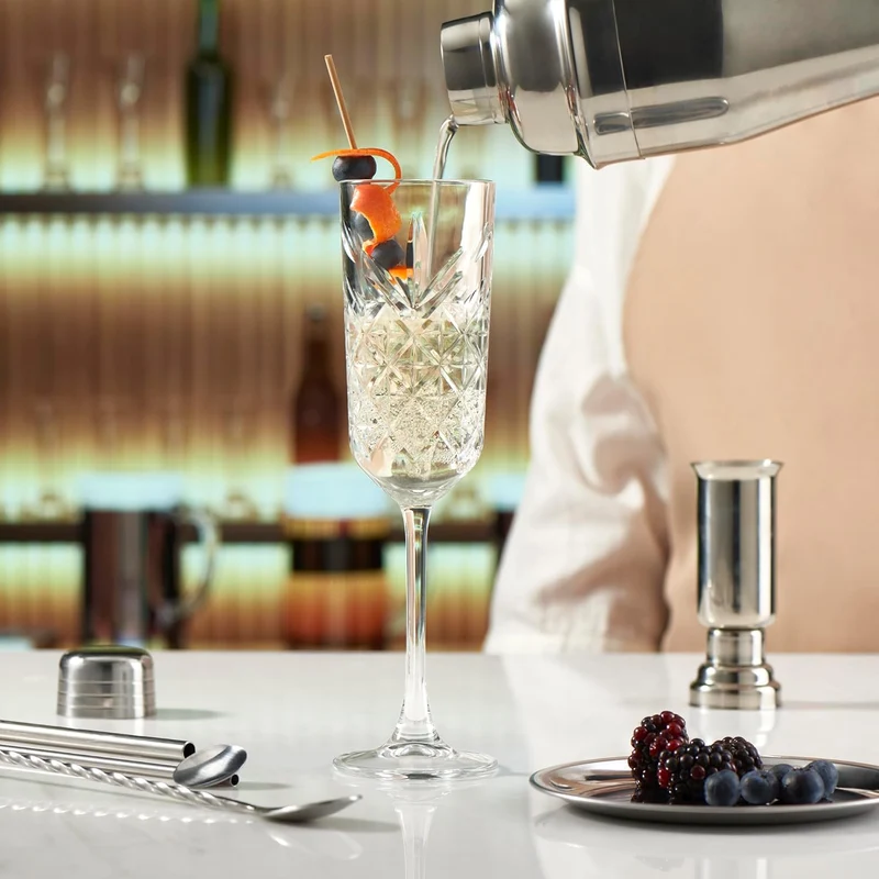 Pasabahce 4er Pack Champagner- und Sektgläser 175 ml Prosecco-Gläser in Kristall Design 440356