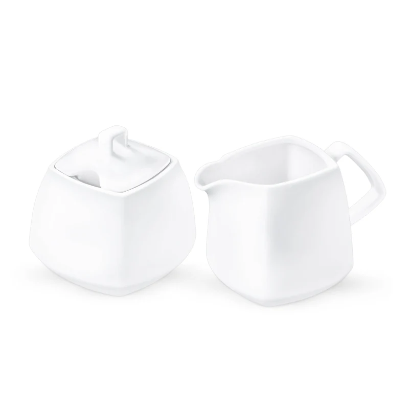 Wilmax Zucker- und Milch Set Weiß Porzellan Ilona