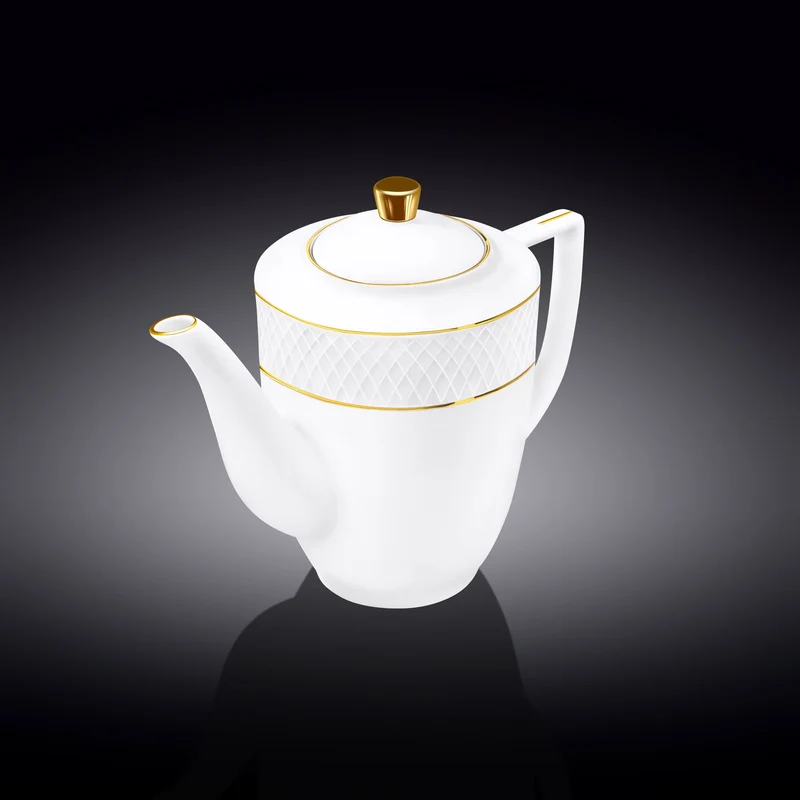 Wilmax Diamond Gold Kaffeekanne 750 ml Weiß Porzellan