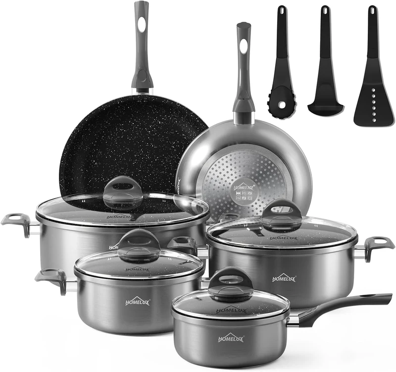 Topfset, HOMELUX Topfset Induktion 7 teilig, Induktions Töpfe Set, Kochtopf-Set, Induktionsgeeignet