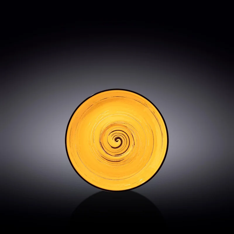 Wilmax Spiral Untertasse 15 cm Gelb Porzellan