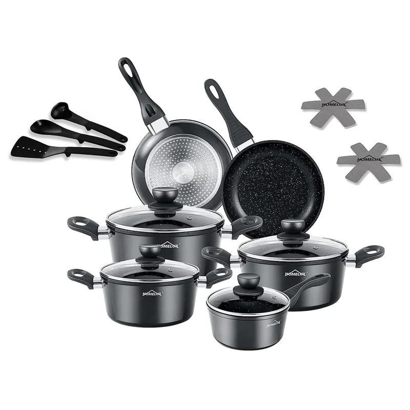 15tlg Topfset Induktions Töpfe Set Antihaft-beschichtete Aluminium KochtopfSet Homelux Töpfe Set