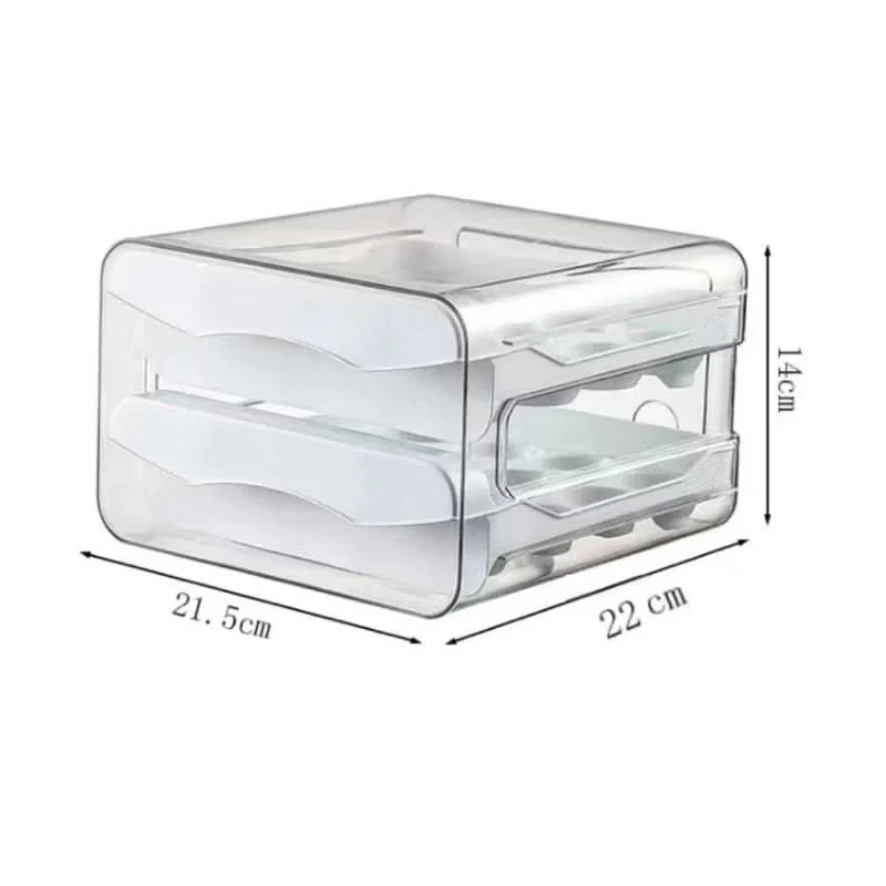 EGGLIVA – 2-Layer Refrigerator Egg Storage Box Organizer