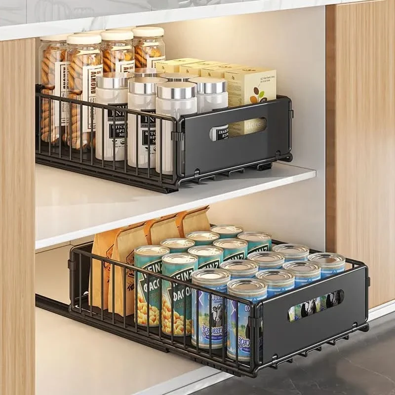 SORTFLOW – Pull-Out Basket Rack for Household Kitchen Storage