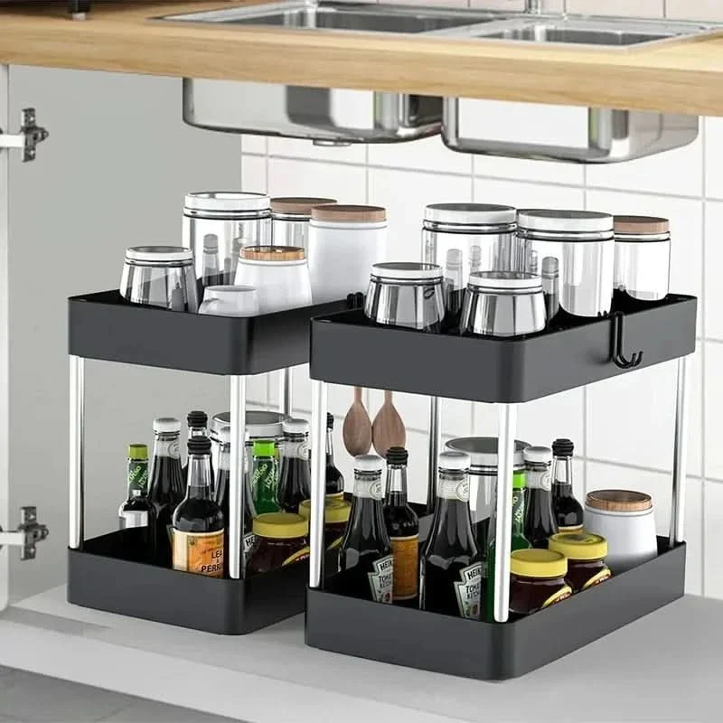 SLIDENEST – 2 Tier Under Sink Storage Organizer
