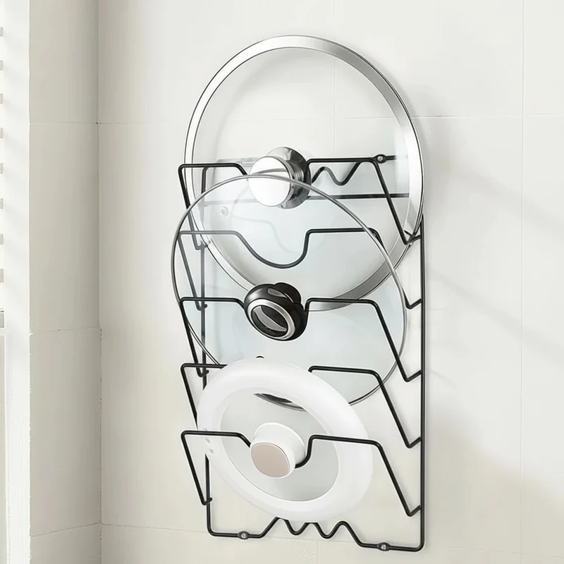 STACKORA – Wall Mounted Pot Lid Organizer Rack