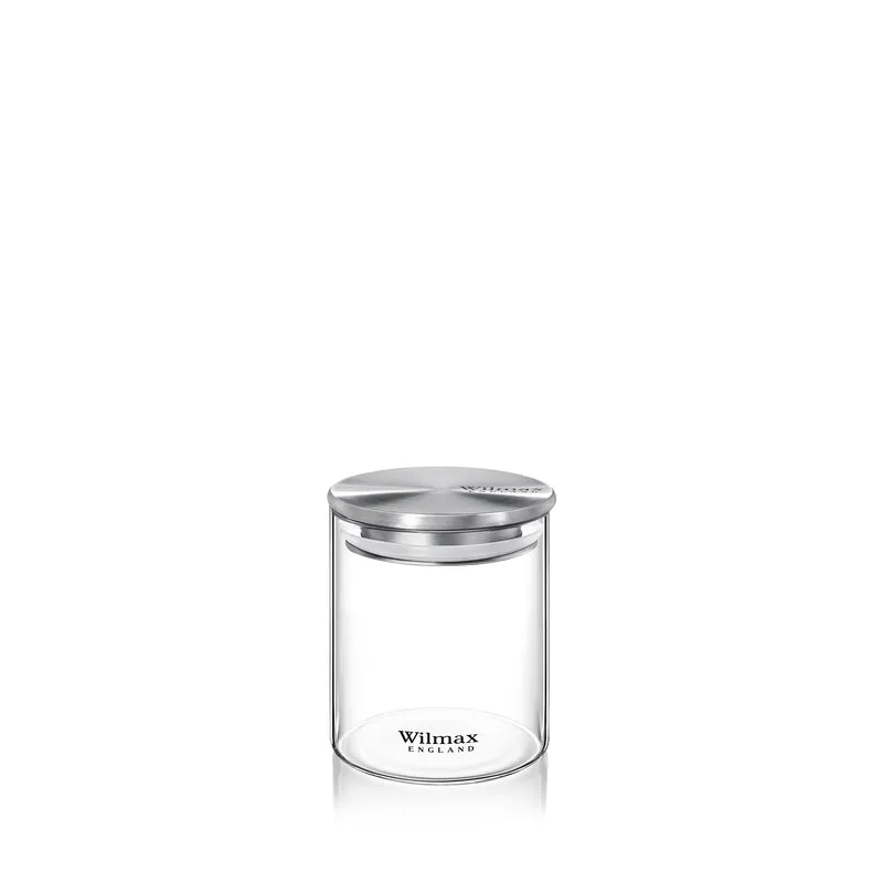 Wilmax Vorratsglas 2000 ml mit Edelstahl Deckel Transparent WL-888520/A