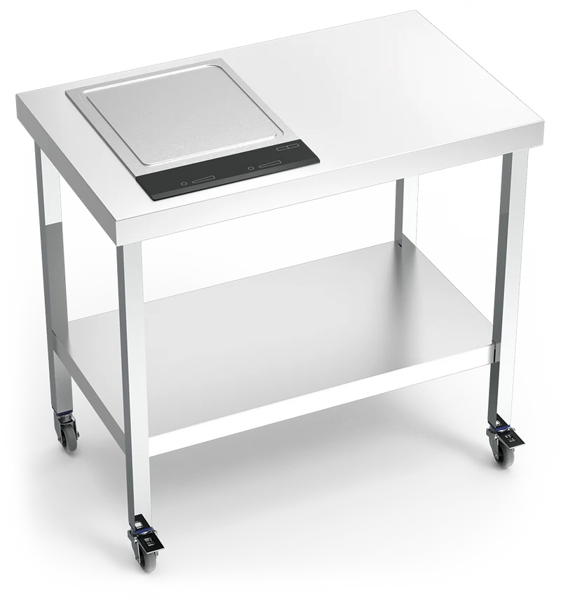 Cuisinière inox professionnelle portable Teppan Yaki à gauche