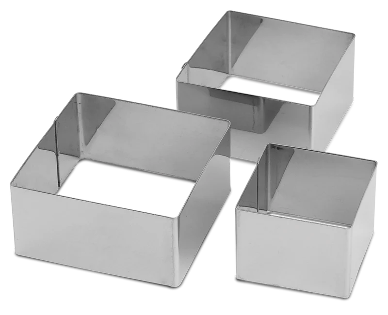 Cercle inox carré pour patisserie