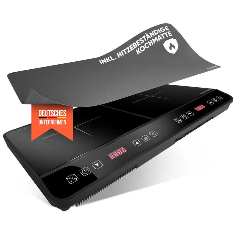 Doppel-Induktionskochplatte 3600 W – 2 Zonen, Timer, Touch