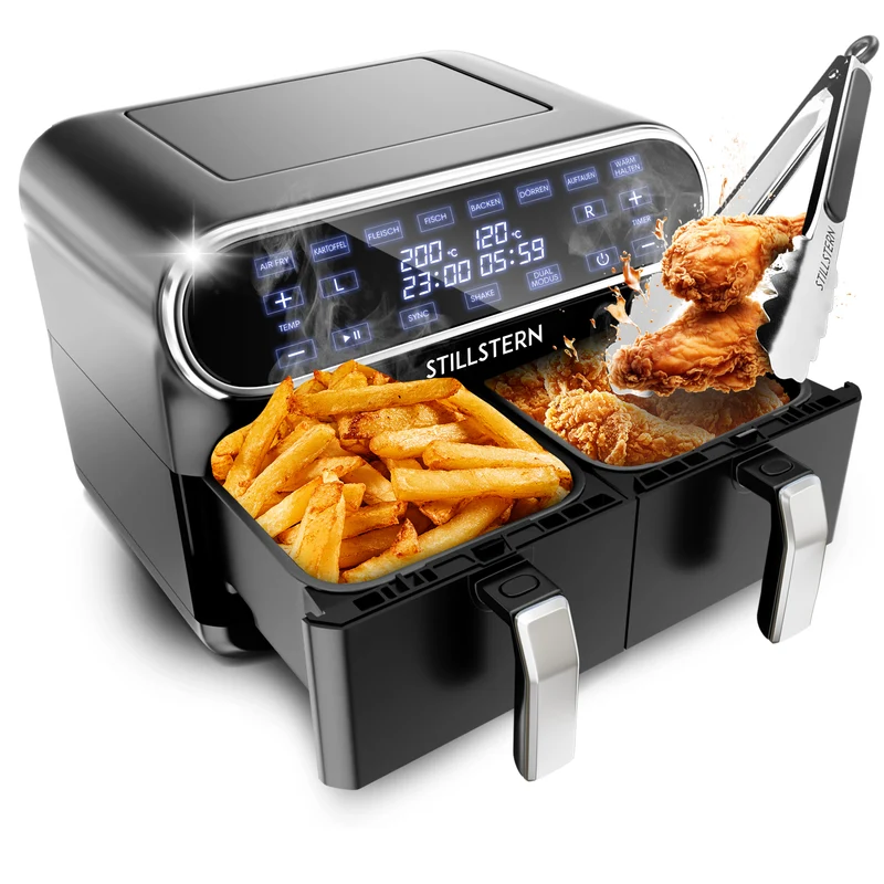 Heißluftfritteuse 8 L – Dual Zone, 2400 W, digital