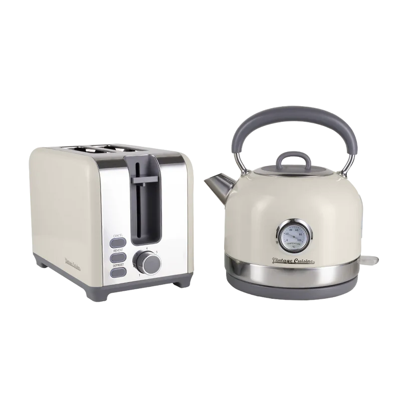 Retro-Küchenset mit Wasserkocher 1,7L und Toaster Vintage Cuisine