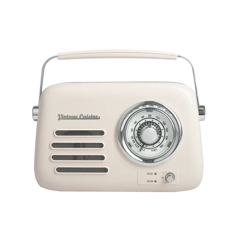 Verchromtes Retro-Radio mit Bluetooth-Lautsprecher von Vintage Cuisine 2.0