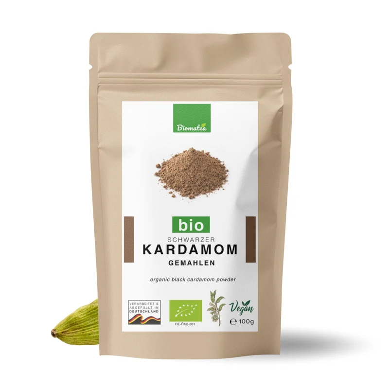 Bio Schwarzer Kardamom Pulver 100 g – fein gemahlen