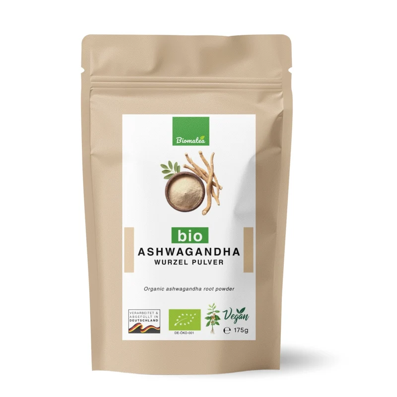 Bio Ashwagandha Wurzel Pulver | fein Gemahlen | Gewürze | Vegan, 175g