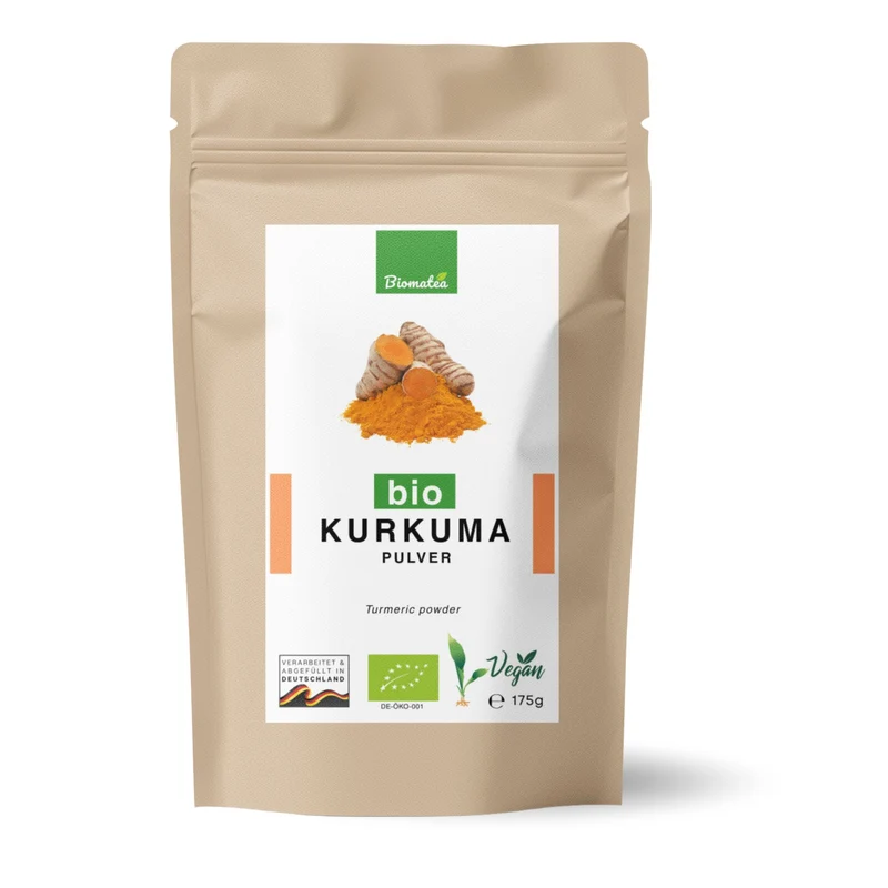 Bio Kurkuma Pulver, Curcuma longa | Fein Gemahlen | Ideal für Golden Milk, Curry & Smoothies | Vegan