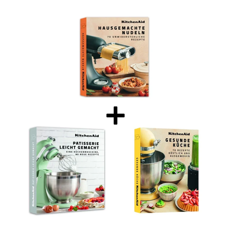 KitchenAid Bücher Bundle - Hausgemachte Nudeln + Patisserie leicht gemacht + Gesunde Küche